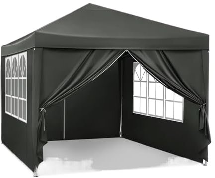 MNEVZX Tendone Garage Tenda da Campeggio Pieghevole 3x3m da Giardino con Protezione Solare UV Impermeabile con Borsa per Il Trasporto, Parasole Box Auto da Esterno(Gray)