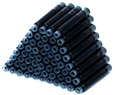60 Count Bociyer Fountain Pen Ink Refill Cartridges |Ink Cartridge | 3.4mm bore Diameter | Black Ink