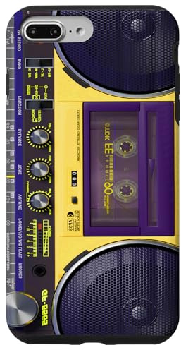 Boombox Throwback Retro Musik Stereo Gelb Ghettoblaster Hülle für iPhone 7 Plus/8 Plus