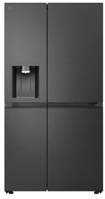 LG GSJE81EPBD Side-by-Side Kühlschrank mit Gefrierfach (628 L, Energieklasse D) mit Eis- und Wasserspender, UVNano, DoorCooling+, LinearCooling, Total No Frost, Schwarz