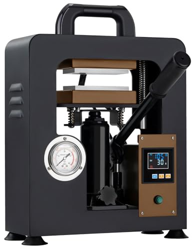 Heat Press Machine for Rosin, 7 Ton Hydraulic Rosin Extractor with Pressure Gauge, Dual 6 x 12 cm Heating Plates, Digital Temperature Control and Timer