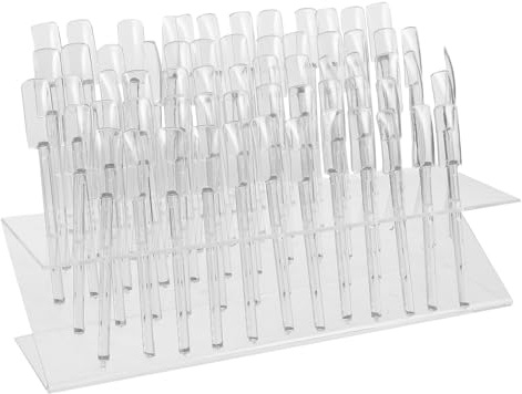 Veemoon Présentoir à Vernis à Ongles Z Forme Petit Format, 64 Emplacements pour Nuancier de Vernis Gel, Organisateur Portable en Plastique Robuste, Accessoire Nail Art pour Salon et