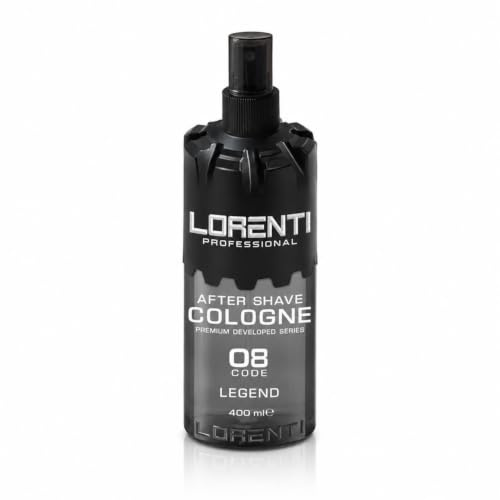 LORENTI Professional After Shave Cologne 08 Code Legend 400 ml - Barber Cologne & Eau de Rasage Homme Eau de Cologne Après-Rasage Spray pour Homme - Rafraîchissant & Nourrissant