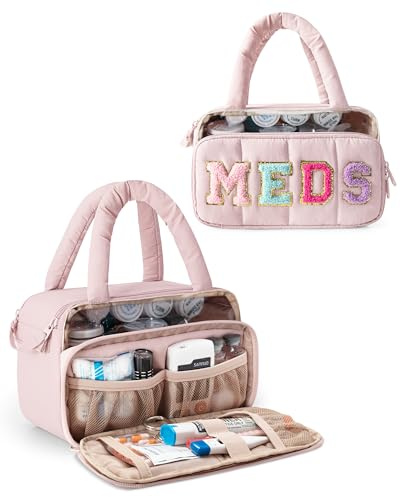 Fasrom Sac Infirmiere Liberales avec Lettre en Chenille | Trousse de Premiers Secours de Voyage pour Visite à Domicile en Portant Fournitures Médicales