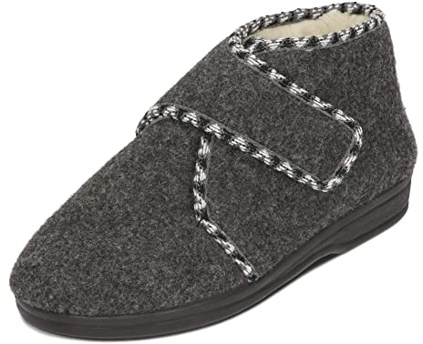 BAWAL Pantofole in Feltro Caldo da Donna e da Uomo in Lana 36-46 EU (Grigio/Bianco, Sistema Taglie Calzature EU, Adulto, Numero, Media, 37)