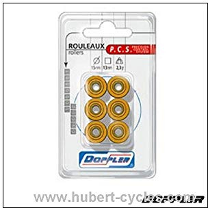rouleau/galet scooter doppler 15x13 4,5 g. (x6) p/s1r booster/nitro/sr50/f12/typhoon+er2