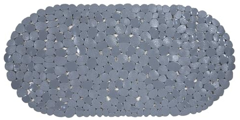 AQUALONA® Premium Bath Mat, Anti-Mould, Comfort – PVC, Machine Washable – BPA, Latex/Phthalate Free (Pebble Grey)