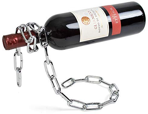 Monsterzeug Flaschenhalter Kette, Design Weinflaschenhalter, Magische Kette Weinständer, Geschenk für Weinliebhaber, Dekoration, Silber