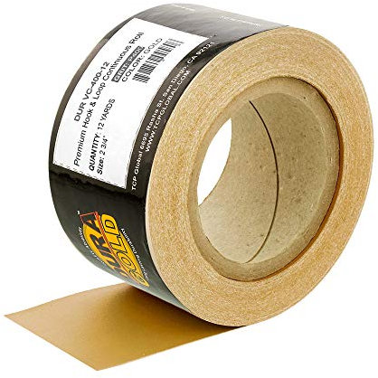 Dura-Gold Premium - 400 Grit Gold - Hook & Loop Backing Longboard Continuous Sandpaper Roll, 2-3/4 Wide, 12 Yards Long - For Automotive & Woodworking Air File Long Board Sanders, Hand Sanding Blocks