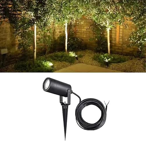 S L Lighting GU10 Garden Spike Light, IP65 Path Exterior, Discreet Small Ground Spot for Outside Backyard House Home