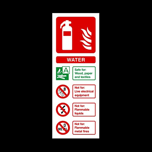 Fire Extinguisher Water Identifier Self Adhesive Sticker - Choose your design 75x200mm