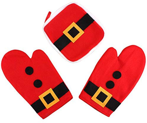 TOPBATHY 1set Guanti Da Forno Resistenti Al Calore Per Microonde e Cucina Guanti Spessi Antiscottatura Rosso