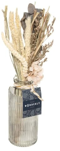 Atmosphera - Bouquet de Fleurs séchées en Vase Wonder - Transparent