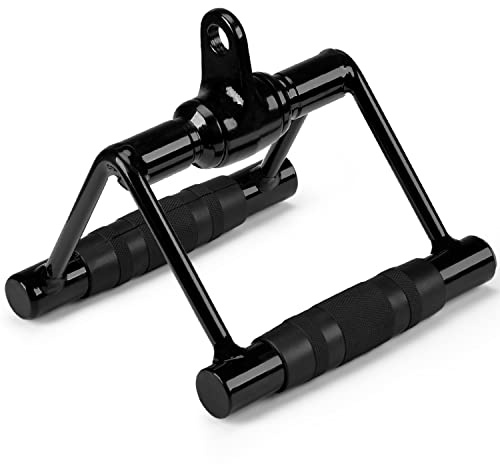 Yes4All Rotating Black Double D Row Handle Cable Attachment for Weight Workout, Cable Machine Accessories for Home Gym
