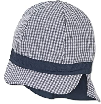 Sterntaler Unisex barn vändbar skärmmössa Vichy/uni barnmössa, marinblå, normal, marinblå