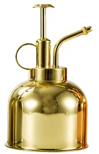 Didiseaon 300ml Vintage Succulent Watering Can Pump, Stainless Steel Plant for Indoor and Outdoor Gardening, Gold Mini Watering Bottle for Small Plants