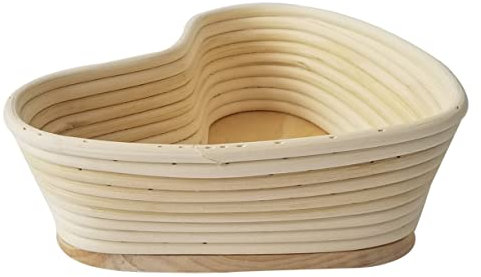 PRETYZOOM Herzförmiger Gärkorb Aus Natürlichem Weidengeflecht Mit Abdeckung Antihaftbeschichtet Für Sauerteig Und Brot Teiggärkorb Für Professionelles Und Hausgemachtes Backen