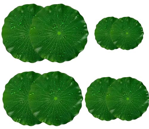 ZEACCT 8 Stück Künstliche Lotusblätter, Schwimmender Schaumstoff Lotusblätter, Seerosenblätter, Seerose Pads, Schaumstoff Schwimmende Teichpflanzen für Aquarium Garten Pool