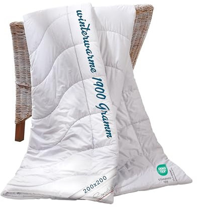 Kamelhaar Bettdecke 100% Kamelhaar | Kamelhaardecke Duo warm | Winterdecke | Ganzjahresdecke | 200x200 cm | 30° Wäsche | Oeko-TEX-Zertifiziert | Made in Germany