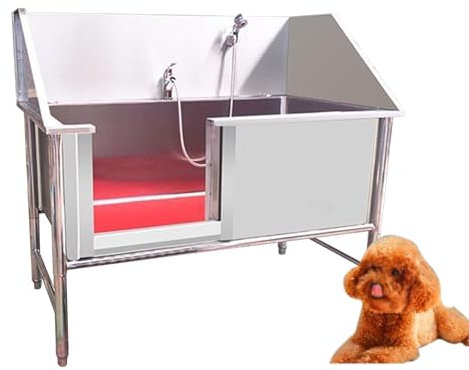 Waschstation Für Hunde Und Katzen Aus Edelstahl Für Große Hunde,Badestation Für Hunde,Hundewaschstation,Hundebadewanne,Hundepflegewanne,Hundebadewanne,Waschbecken Für Zu Hause,Für Zuhause(120cm/47in)