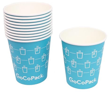 GoCoPack Paper Cups: Box of 1000-8oz (227ml) Disposable Single Wall Strong Paper Coffee Cups - Perfect for Hot and Cold Drinks