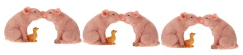 PRETYZOOM 3stücke Küssen Schwein Statue Lustige Piggy Figurine Für Garten Und Hausdekoration Hochwertige Miniatur Schwein Ornamente Für Rasen Und Innenräume Kreatives Für Freunde Und