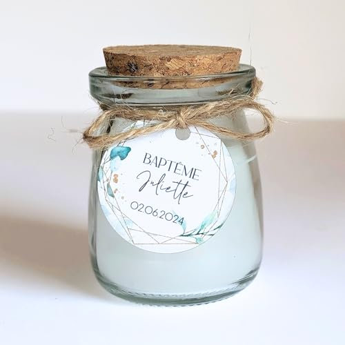 15 velas grandes personalizadas | 20H – 100 ml – 60 GR | Regalo para invitados, bodas, baby shower, bautizos, comuniones, cumpleaños – Regalo gracias | TE Whaka