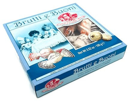 Chiostro di Saronno Brutti e Buoni 100 g, Pasticcini Nocciola e Mandorle, Biscotti Brutti ma Buoni, Incartati a Mano Singolarmente, Confezione Scatola Finestrata