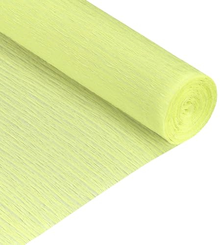 QUARKZMAN Krepppapier Apfelgrün, 2.1m x 71m Floristen Krepp Papier Bunt für Handwerke, Party, Schulpapier, Kräuselpapier, Verpackung, Blumen DIY