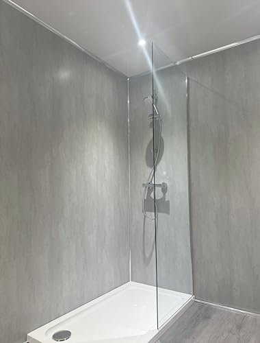DBS White Lava Matt Shower Wall Panel 1000mm Wide PVC Bathroom Cladding 1m x 2.4m