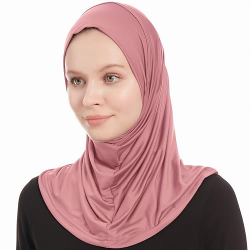 Ayisah Amira Hijab, muslimsk huvudduk för damer, Ready To Wear-scarf i ett stycke, hijab-sjal för kvinnor, Mjuk rosa, one size