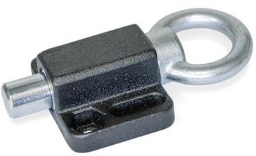 Ganter Normelemente | Rastbolzen mit Zugring | zum Anschrauben | ohne Rastsperre | GN 722.6-14-20-A-SW | schwarz | Bolzen ⌀14mm