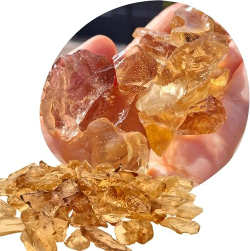 Muggelsteine Bernstein 1-2 cm 2 kg - dekorative Glassteine und Glasnuggets | als Dekosteine für Vase, Aquarium und Garten - stilvolle Deko für Innen und Außen