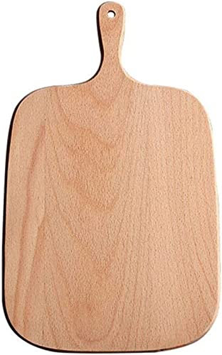 BGFYUSF Küchenuhr Buchenholz-Schneidebrett mit griffigem Griff， Mini-Schneidebrett aus Massivholz für die Küche， 33 x 19 x 1，5 cm/26，5 x 16 x 1，5 cm， Wanduhren für das，Wood Color-33 * 19 * 1.5cm