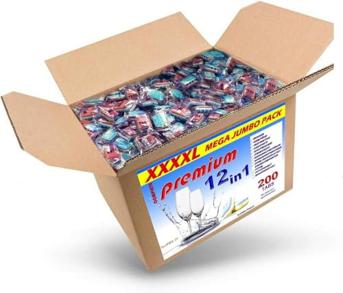 RedFOX24 Spülmaschinen Tabs - Geschirrspültabs - Spülmaschinenreiniger - mit 12 verschiedenen Funktionen - in einem 4 KG Karton erhältlich