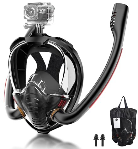 Masque de Plongée pour Adultes, Masque Complet avec Tuba, sans Risque de CO2, Masque de Plongée Intégral Complet pour la Plongée Libre, la Natation et la Plongée