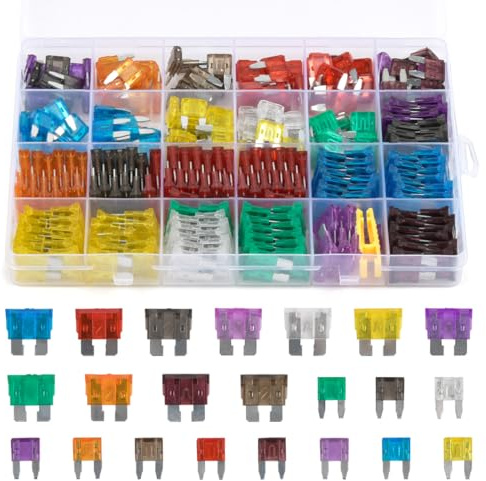 OTYMIOW 300PCS Fusibles Medianos para Coche Motocicleta con Extractor 2A 3A 5A 7,5A 10A 15A 20A 25A 30A 35A 40A Surtido de Fusibles de Cuchilla Estándar Profesionales para Coches, Barcos, Motocicletas