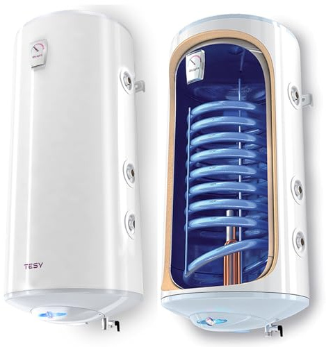 Electric Hot Water Cylinder 80 Litre with Internal Heat Exchanger High Efficiency TESY BiLight 2000W Right Hand Side Connections