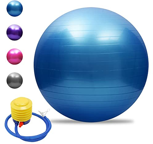 Pelota de yoga antiestallido engrosada para equilibrio de estabilidad, bola de pilates, barra de ejercicio, 45 cm, 55 cm, 65 cm, 75 cm, bomba de aire de regalo