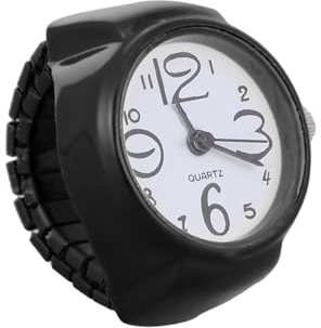 TOVINANNA 1Stück Unisex Uhrförmiger Finger Quarz Uhrenring Schwarz Stilvolles Accessoire für und Frauen Perfektes für Geburtstage und Weihnachten