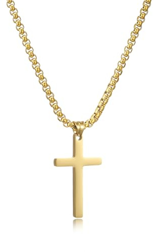 HSWYFCJY Kreuz Kette Herren Silberkette Kette Männer Kreuzkette Kreuz Anhänger Edelstahlkette Herren Schmuck 16-24 Zoll