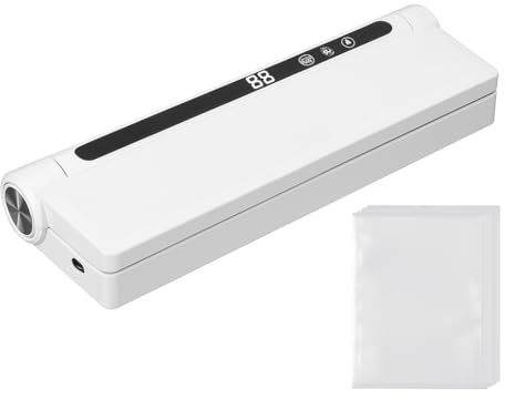 Shynova Vakuumiergerät für Lebensmittel - Folienschweißgerät Vakuumierer mit 20 Beuteln - Einschweißgerät zur Frischhaltung von Lebensmitteln für Sous Vide, Vorratshaltung, Einfrieren