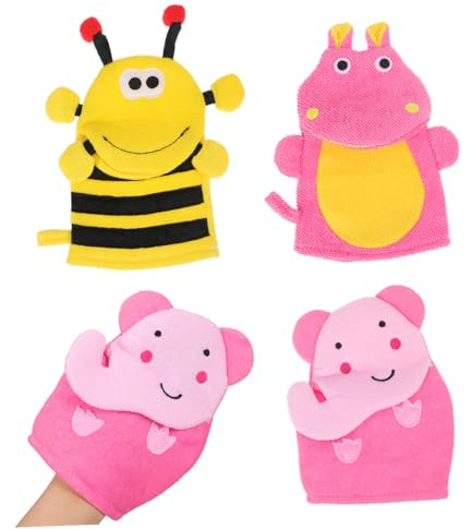 Beaupretty 3 pièces de Bain Garçon Fille Lavables Exfoliants Doux Forme de Dessin pour Garçon Fille et Nettoyage Confortable et Massage Peau Sensible