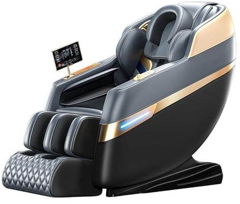 Helkropps 4D-massagestol, treradiga fotrullar, bekväm massagesoffa, ryggradsskyddande massageläge, mjuka kuddar, platsbesparande(Noir)