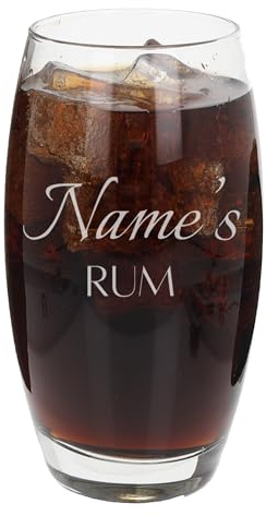 Always Looking Good Personalised Name's Rum Engraved Novelty Hiball Tumbler Glass Customised with Any Name for Any Occasion, Laser Engraved Rum Gifts for Women & Men Custom Glass (Large Tondo)