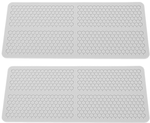 SAFIGLE Lot de 2 Moules en Silicone Nid D’Abeille 3D Souples et Flexibles 4 Cavités par Moule Compatibles Four et Micro-Ondes pour Pâtisserie Fondant Chocolat Décoration de Gâteaux