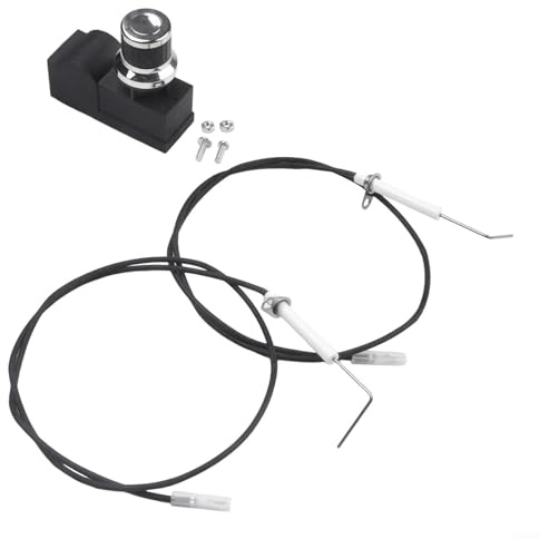 Kit de montaje de encendedor de parrilla electrónico para plancha de 28 pulgadas, repuesto de encendido de chispa de 2 salidas con pines de cerámica y cubierta de batería AA