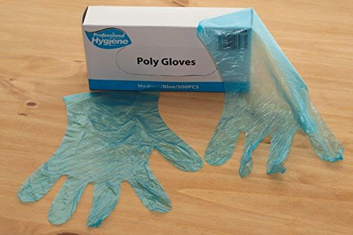 Disposable Polythene Food Grade Gloves - Large Blue - 500 Pack