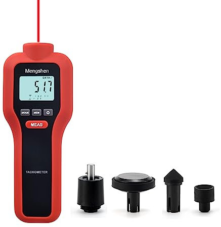 Mengshen Digital Tachometer, 2-in-1 Berührungslos & Kontakt Drehzahlmessung Drehzahlmesser