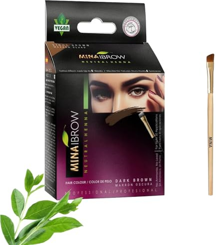MinaiBrow Hair Color Dark Brown|Natural Spot coloring Hair Tinting Powder, Water and Smudge Proof | No Ammonia, No Lead with 100% Gray Converge|Vegan and Cruelty free